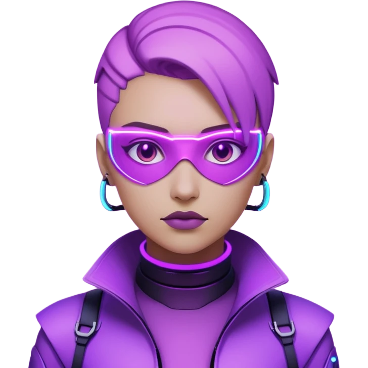 neutre gender neon cyberpunk light purple, I don't want you to use props emoji
