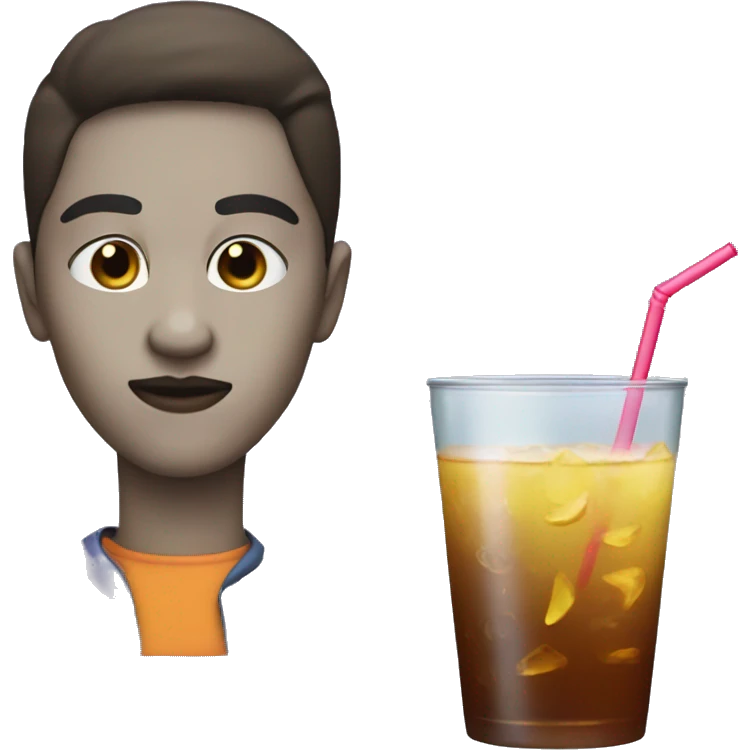 Side eye with a drink to lips emoji