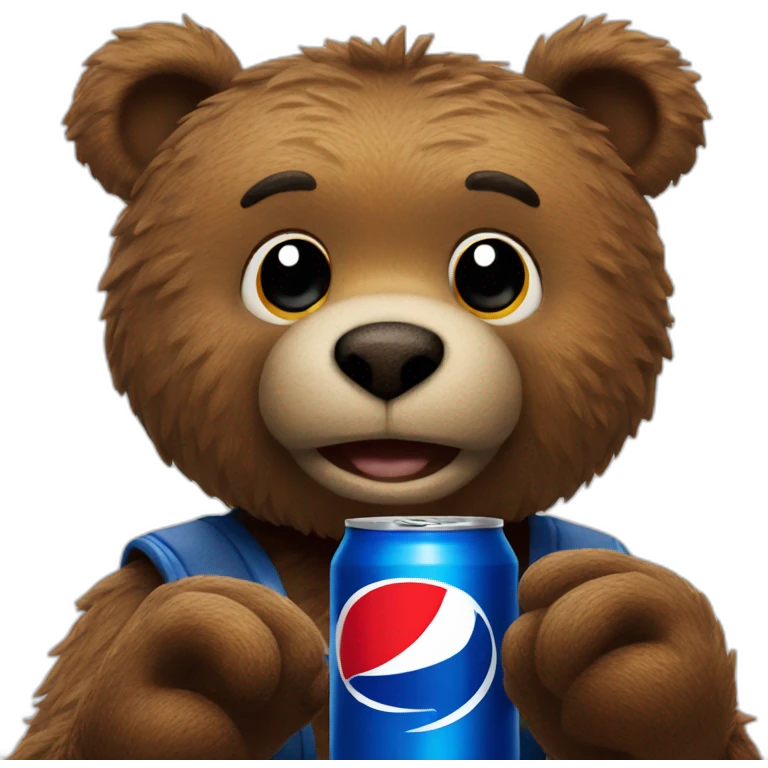 Freddy bear with Pepsi  emoji