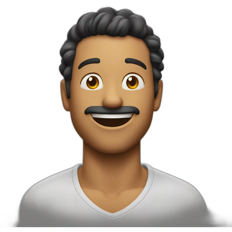 chico pelo castaño riendo emoji