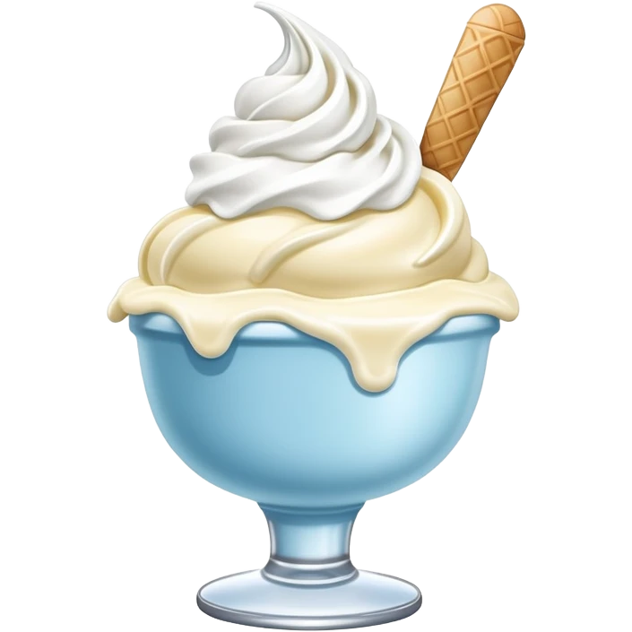 Light blue ice cream sundae emoji