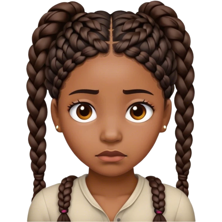 Sad black woman with braids emoji