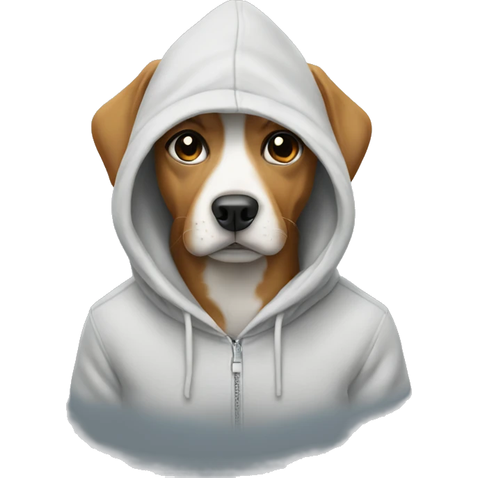Dog wearing a hoodie  emoji