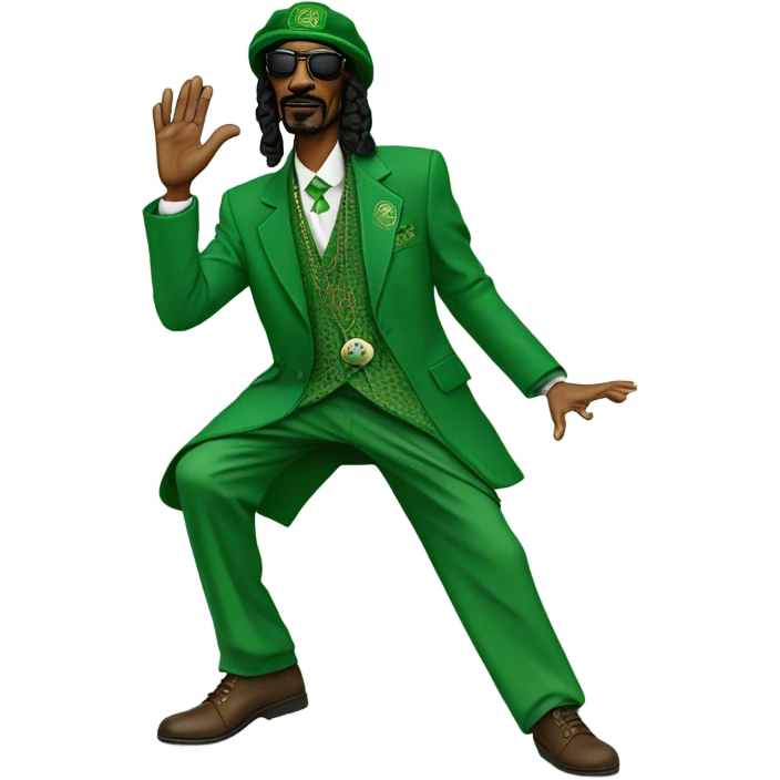 Snoop dog crip walking in Irish attire emoji