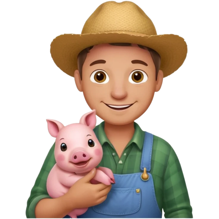 farmer hold a pet pig emoji