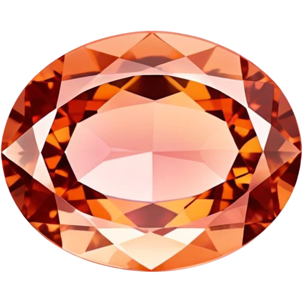 Faceted oval Padparadscha sapphire with delicate pinkish-orange lotus color emoji
