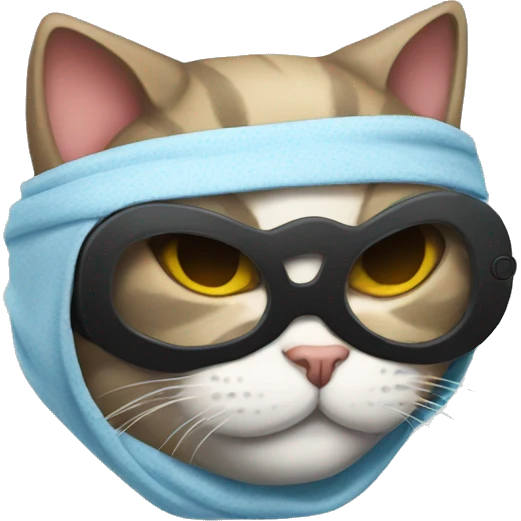Cat wearing sleeping mask emoji