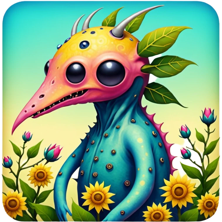 solarpunk - hieronymus bosch phantasmagoric creatures from the garden of earthly delights emoji