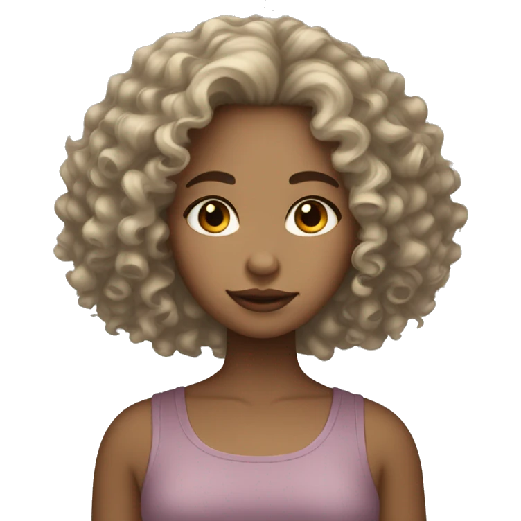 light skin girl with curly hair  emoji
