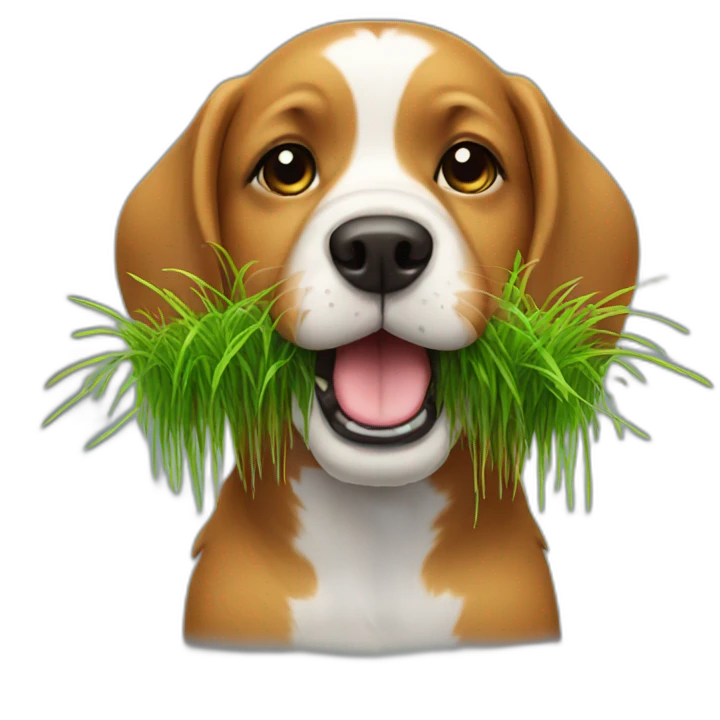 dog with grass in mouth emoji