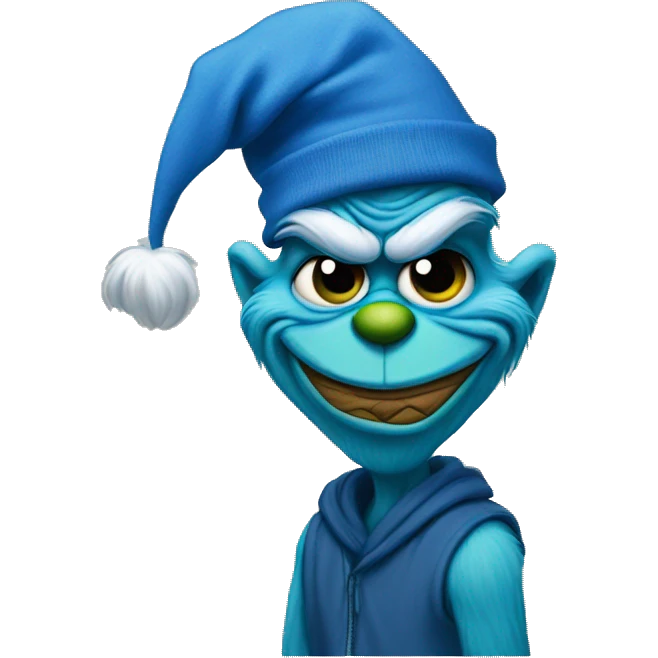 Blue grinch as a gangsta  emoji