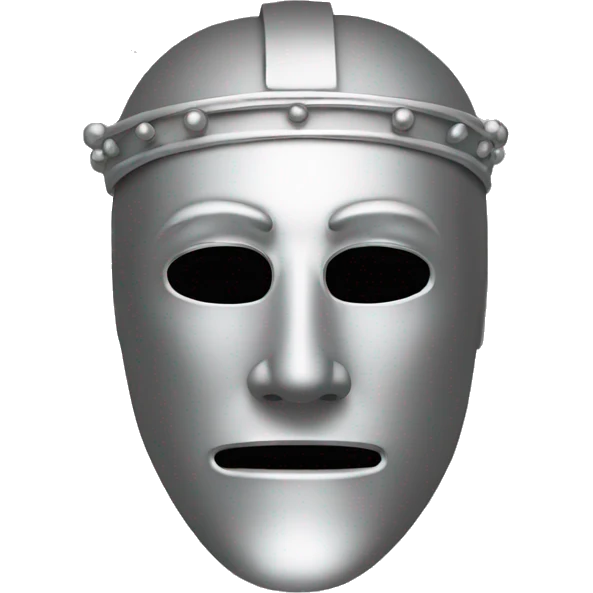 king baldwin IV in silver full face mask up emoji