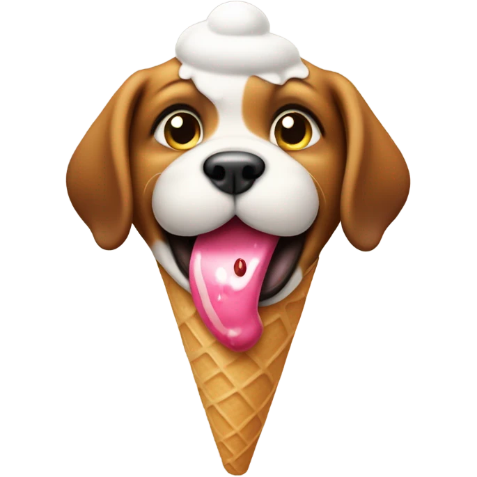 Puppy licking ice cream emoji