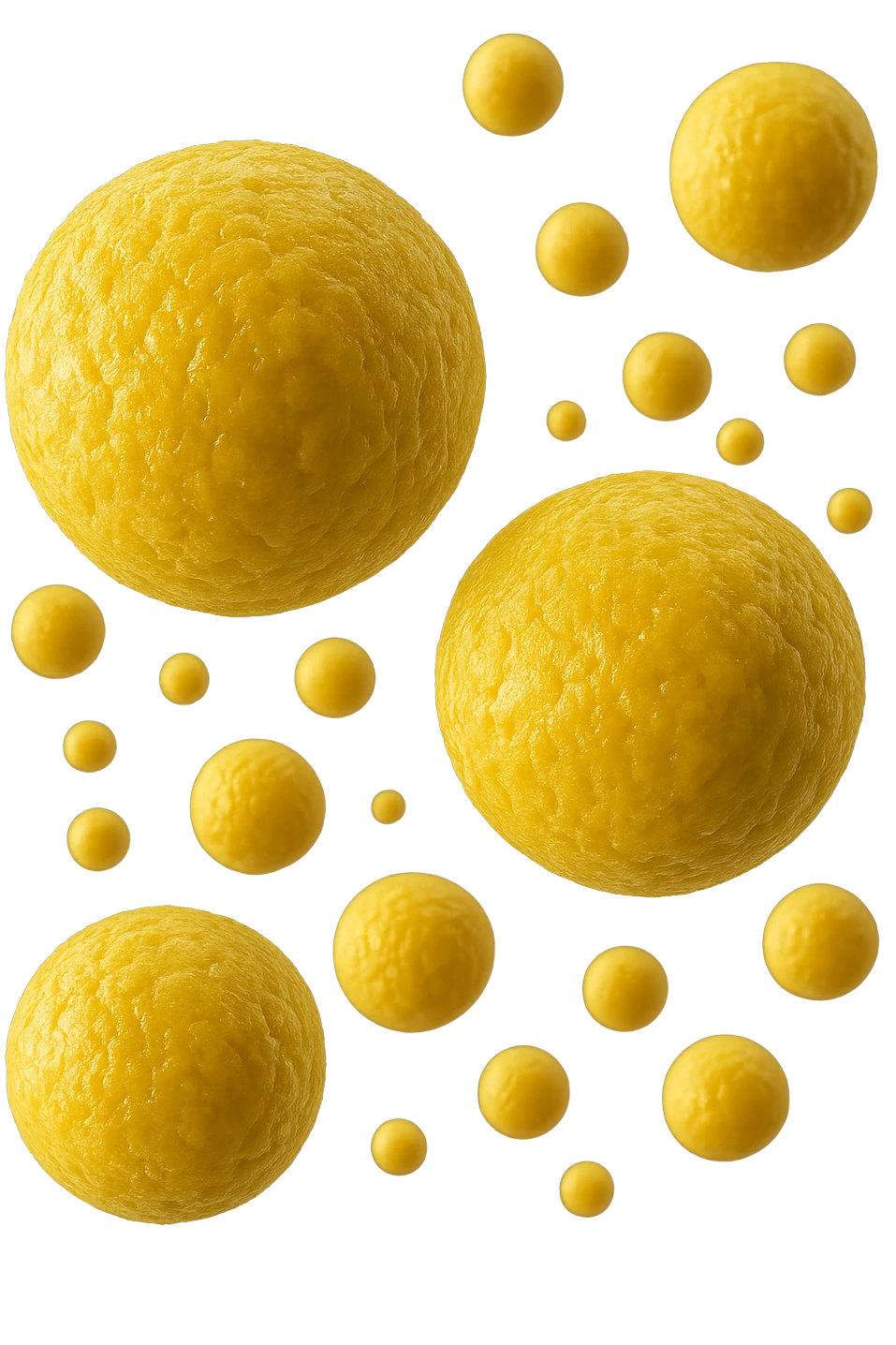 cellule di grasso gialle (adipociti) fluttuano in aria, iperrealistiche 4k emoji