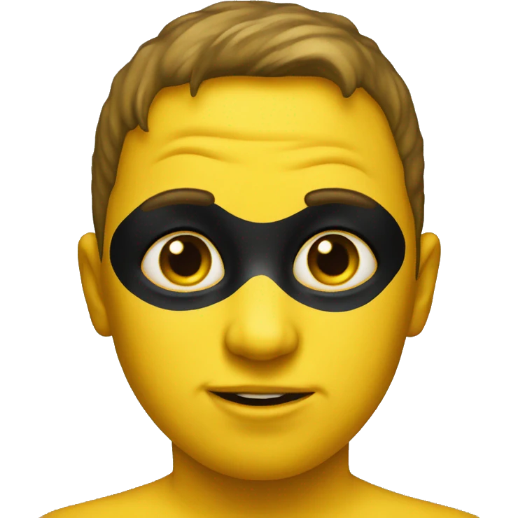 yellow emoji with black face paint under eyes emoji