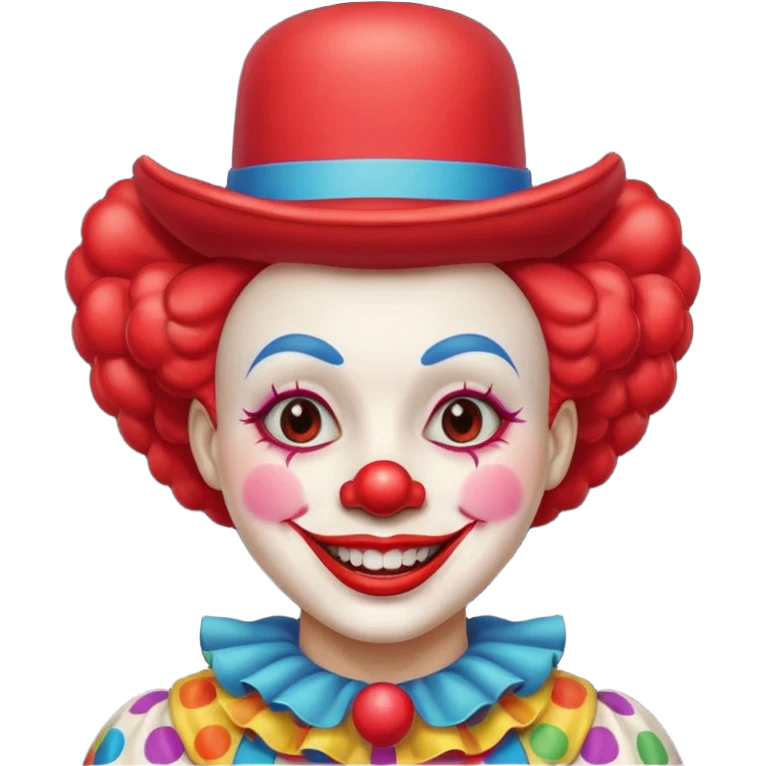 Clown with tiny colorful hat, half body emoji