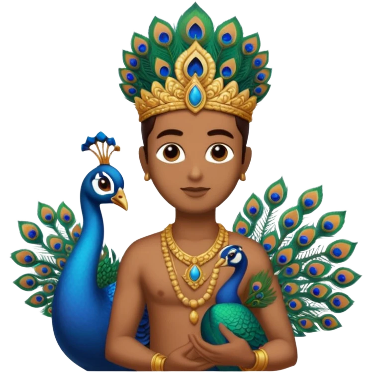 Murugan with vel and peocock at back vel also with  emoji