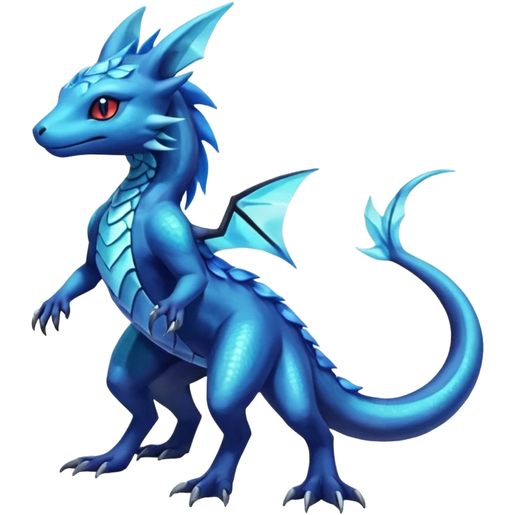 Anthropomorphic Shiny Iridescent Colorful Dark Shiny Exotic Salandit-Aurorus-Glaceon-Fakémon-hybrid-creature (full body)  emoji