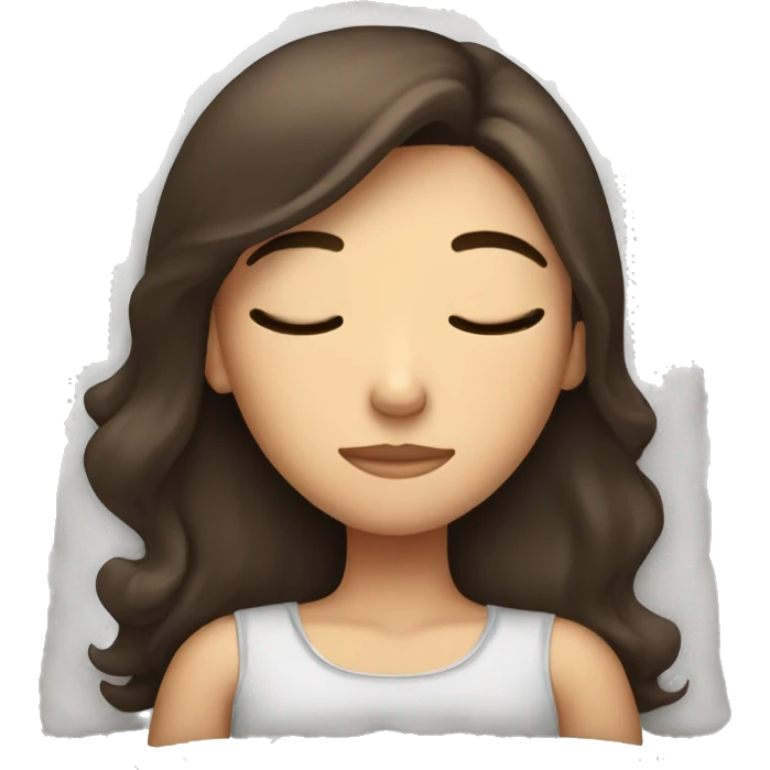 Brunette girl sleeping emoji