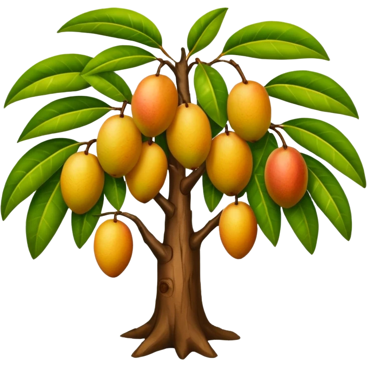 Mango tree, very minimal mangos emoji