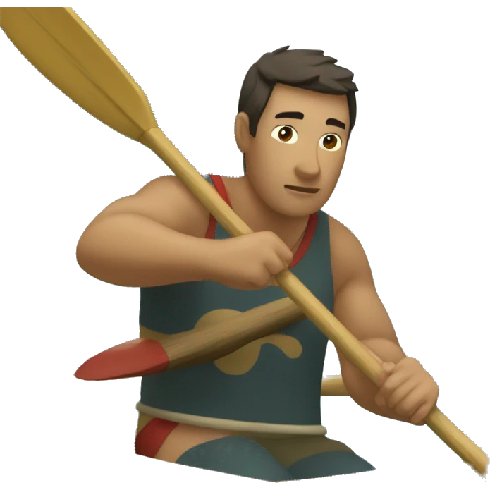 Cabeca de Cuia rowing the canoe. emoji