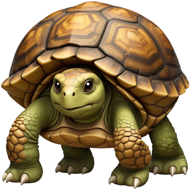 cinematic-tortoise-realistic-full-body-walking-emoji,-sturdy-domed-shell-in-rich-earthy-tones,-thick-scaled-legs-moving-slowly-but-deliberately,-wrinkled-wise-face-peering-ahead-with-calm-determination,-small-dark-eyes-reflecting-centuries emoji