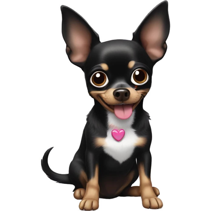 Black chihuahua with Minnie Mouse ears emoji