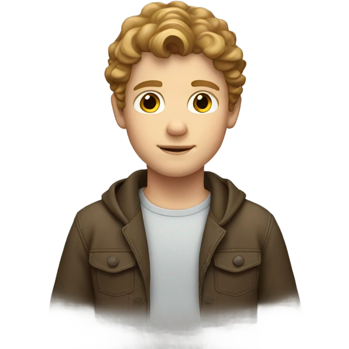 White boy, with light brown wavy hair emoji