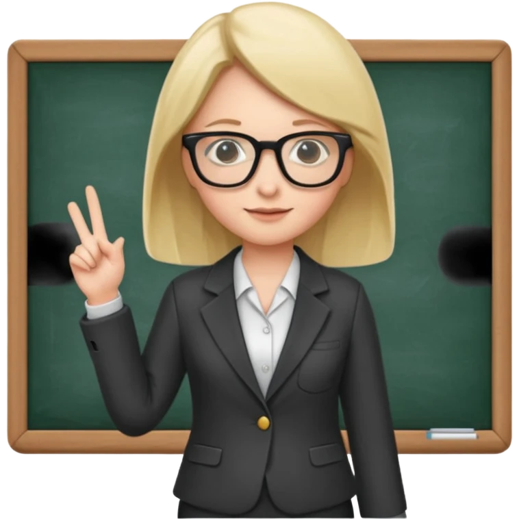 teacher  with a blackboard in the background, full body emoji
