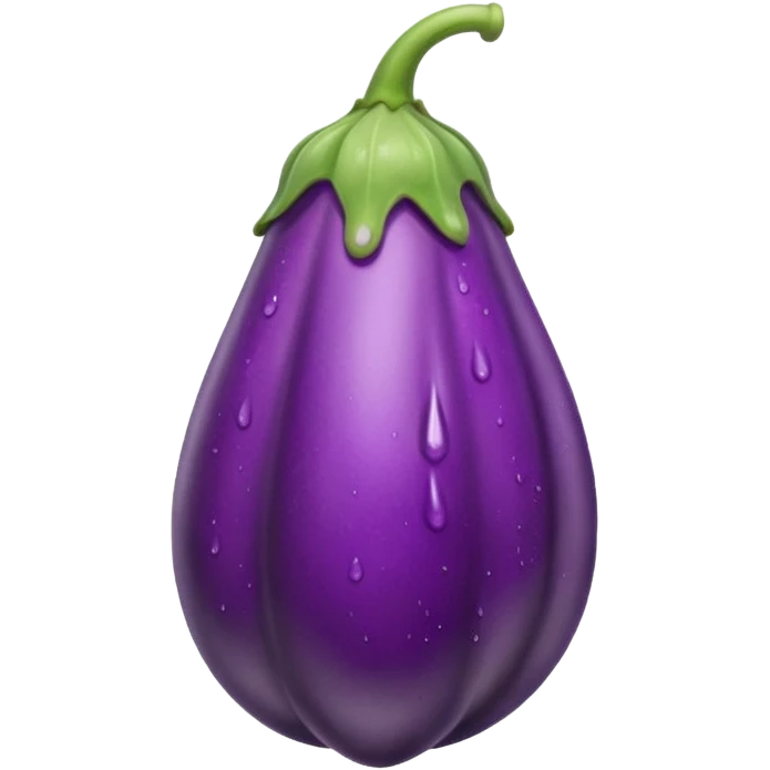 Detailed dripping wet eggplant with veins emoji