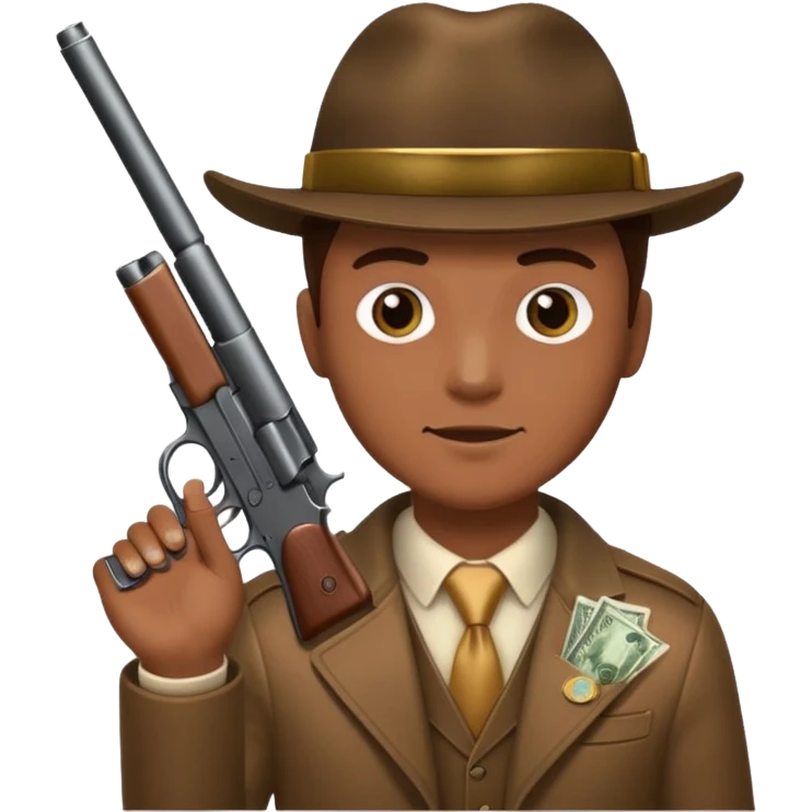 Mafia holding gun and money emoji