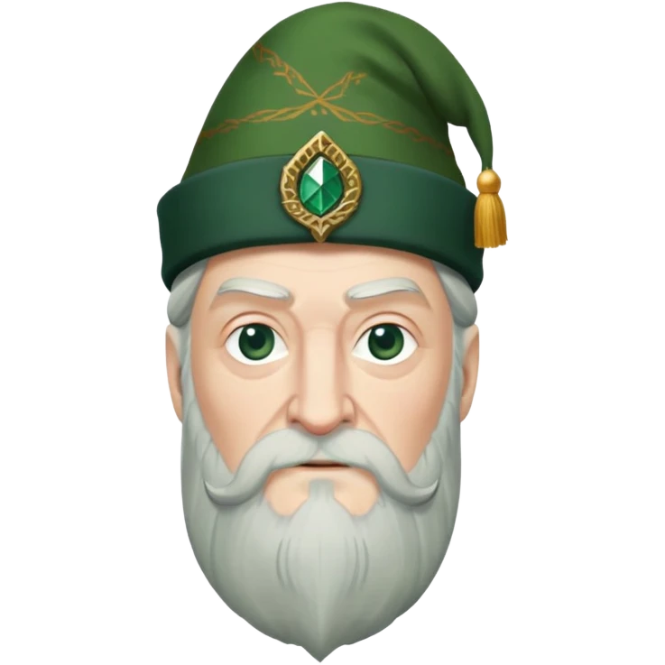 albus dumbledore from harry potter with green scottish Tam o'shanter cap and decorative motifs emoji