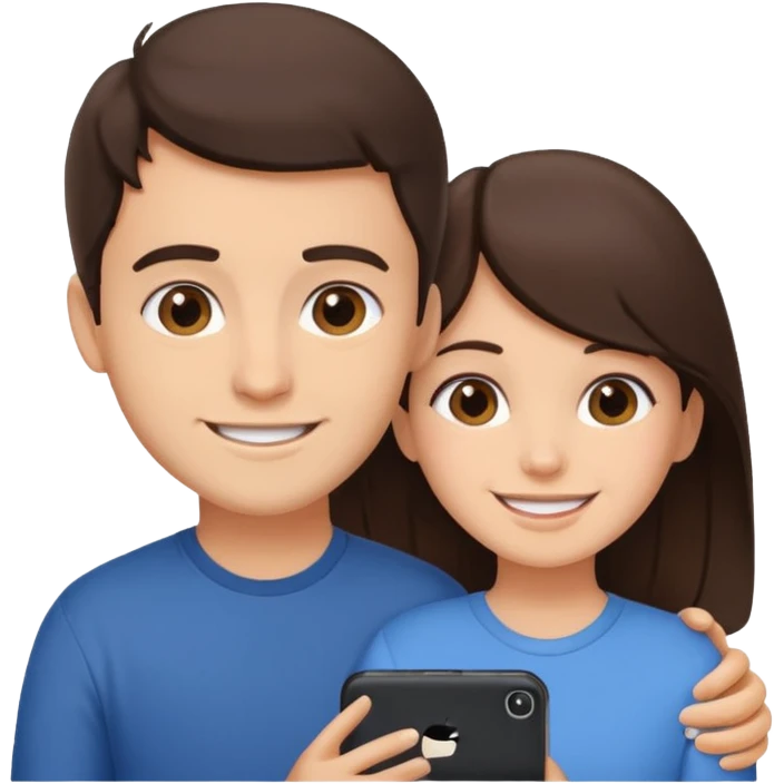 Brother support sister brunets emoji