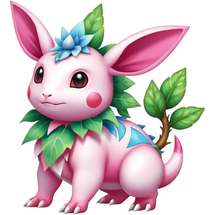 Shiny Exotic Nidorino-Sylveon-Roserade-Shaymin-Ivysaur-Meganium-Roselia-Hybrid-Creature emoji