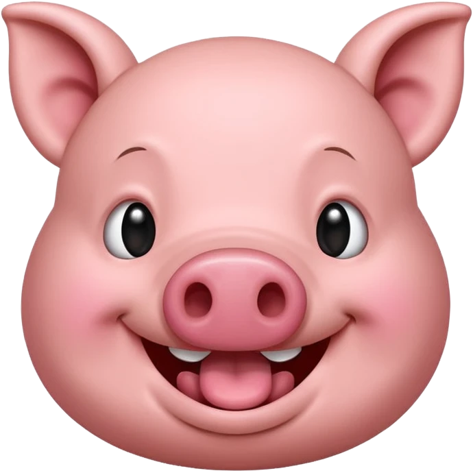 crée moi un emoji avec un cochon qui pleure de rire, tout rose  emoji