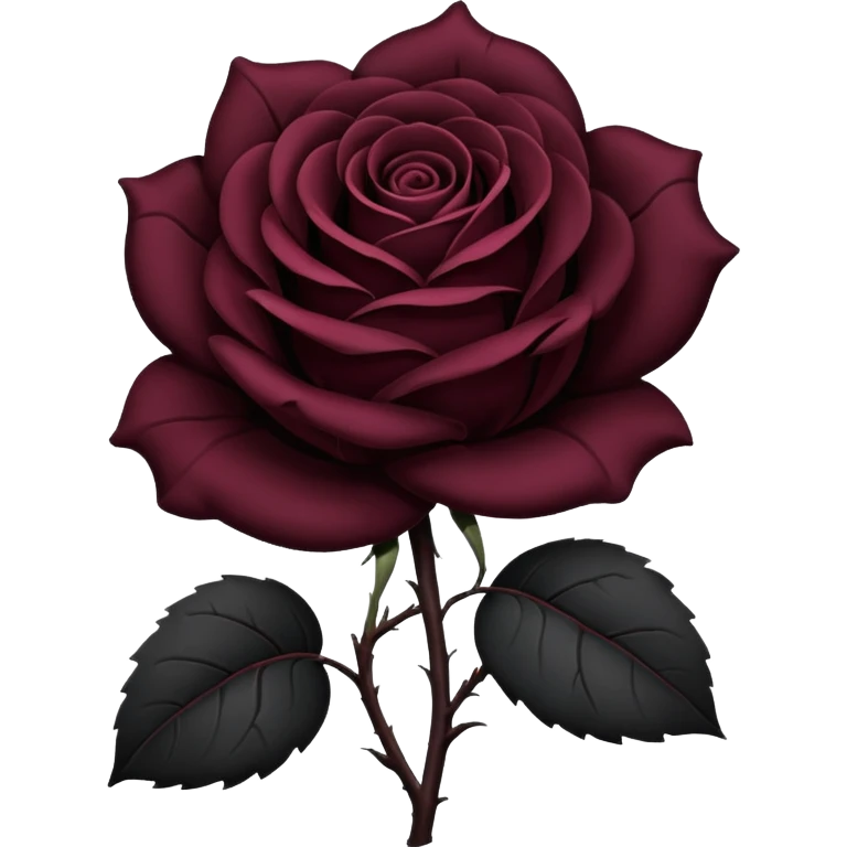 black rose, without green leaves, just flower emoji