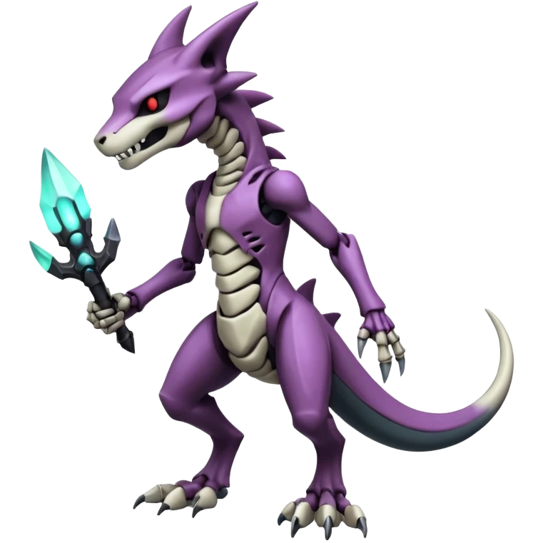 Shiny Futuristic Badass Edgy Dark Evil Spectral Dusky Spooky Skeletal Cool Hot Stylish Handsome Marowak-Darkrai-Genesect-Fakémon-fusion (full body) emoji