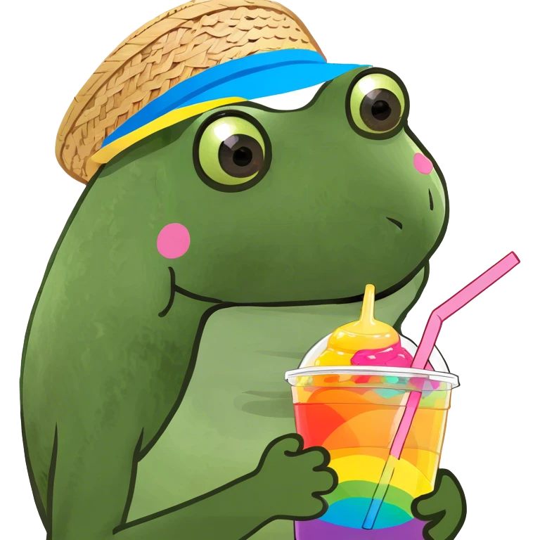 Rainbow boba tea emoji