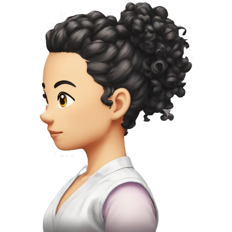 dragon ball curly hair bun ai designer girl emoji