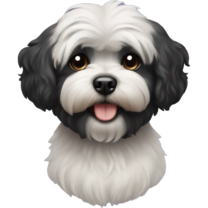 Black shihpoo dog emoji