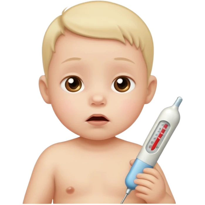 termometro em bebe com febre emoji