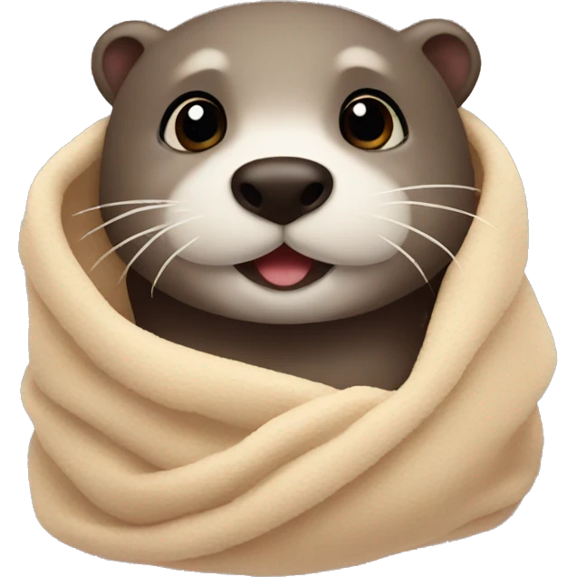 otter cozy in blanket emoji