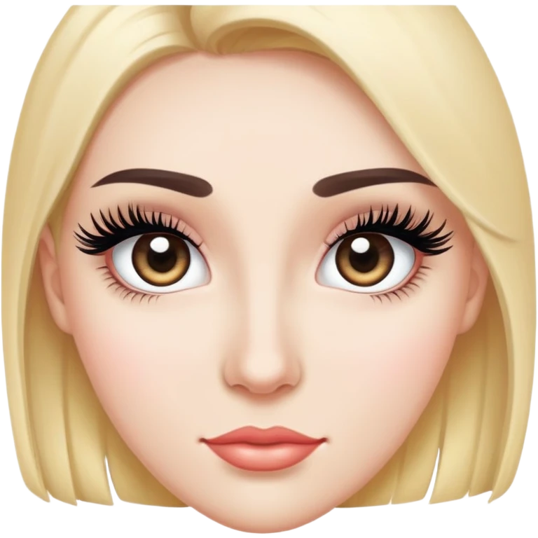 pretty face with big eyelashes emoji