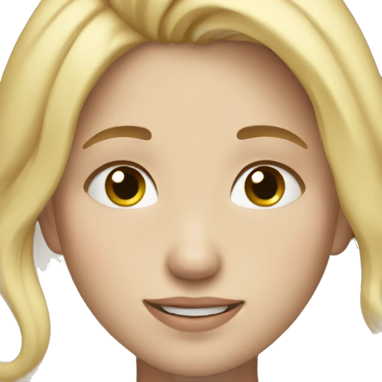 Tired but smiled girl with blonde hair  emoji