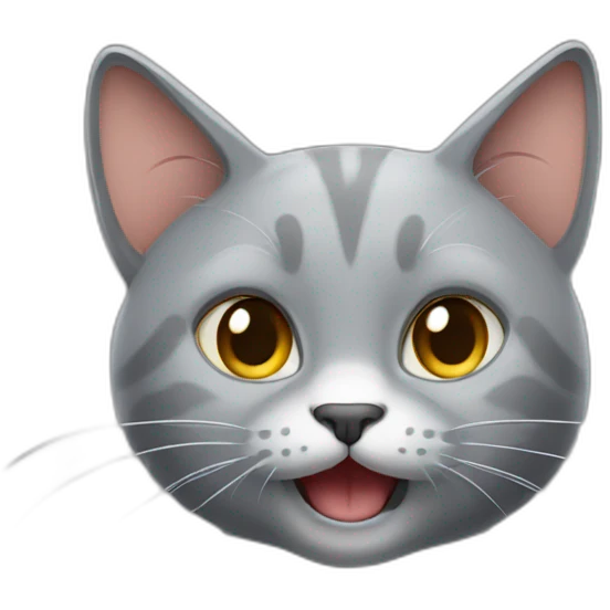 Grey cat who makes a finger of honor emoji
