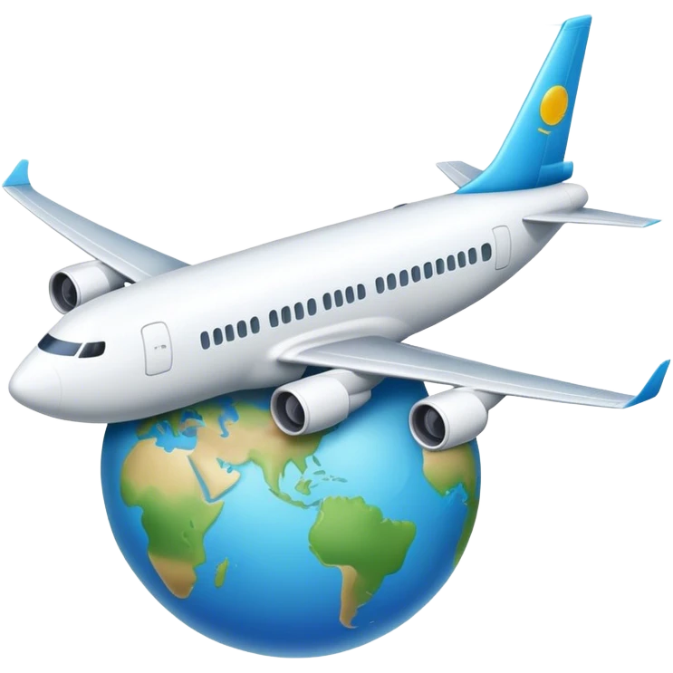 a plane flying around the world emoji