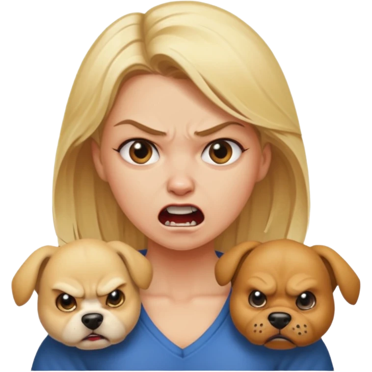 angry blonde women and dog emoji