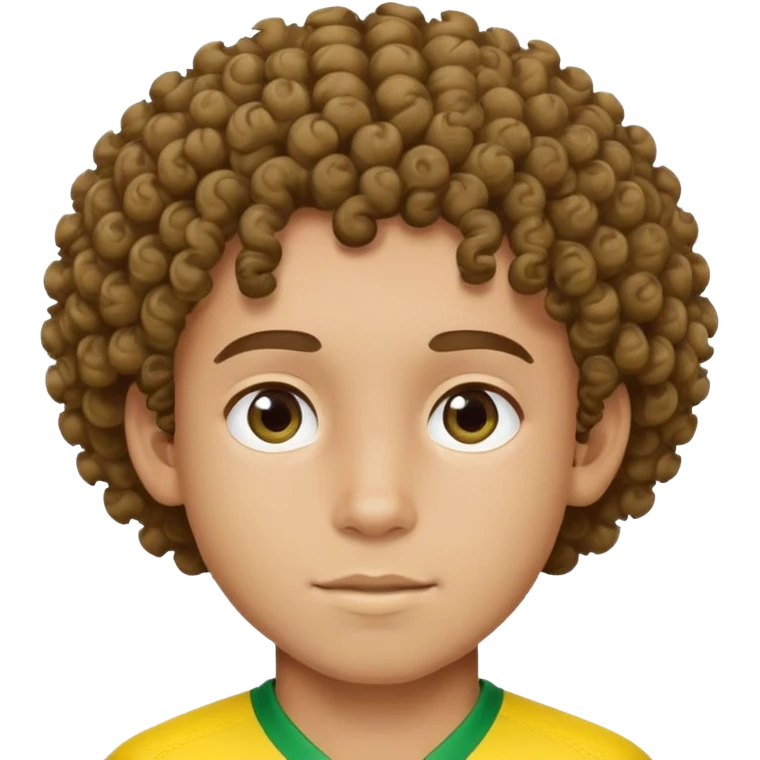 Chico con pelo rizo con Jersey de Brazil emoji