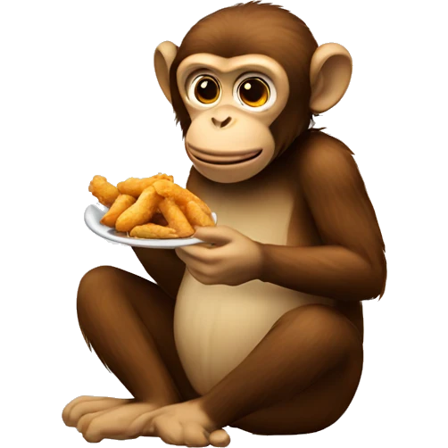 Monkey eating chicken tenders  emoji