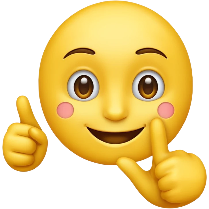 Yellow emoji pointing to its head like "smart thinking" emoji